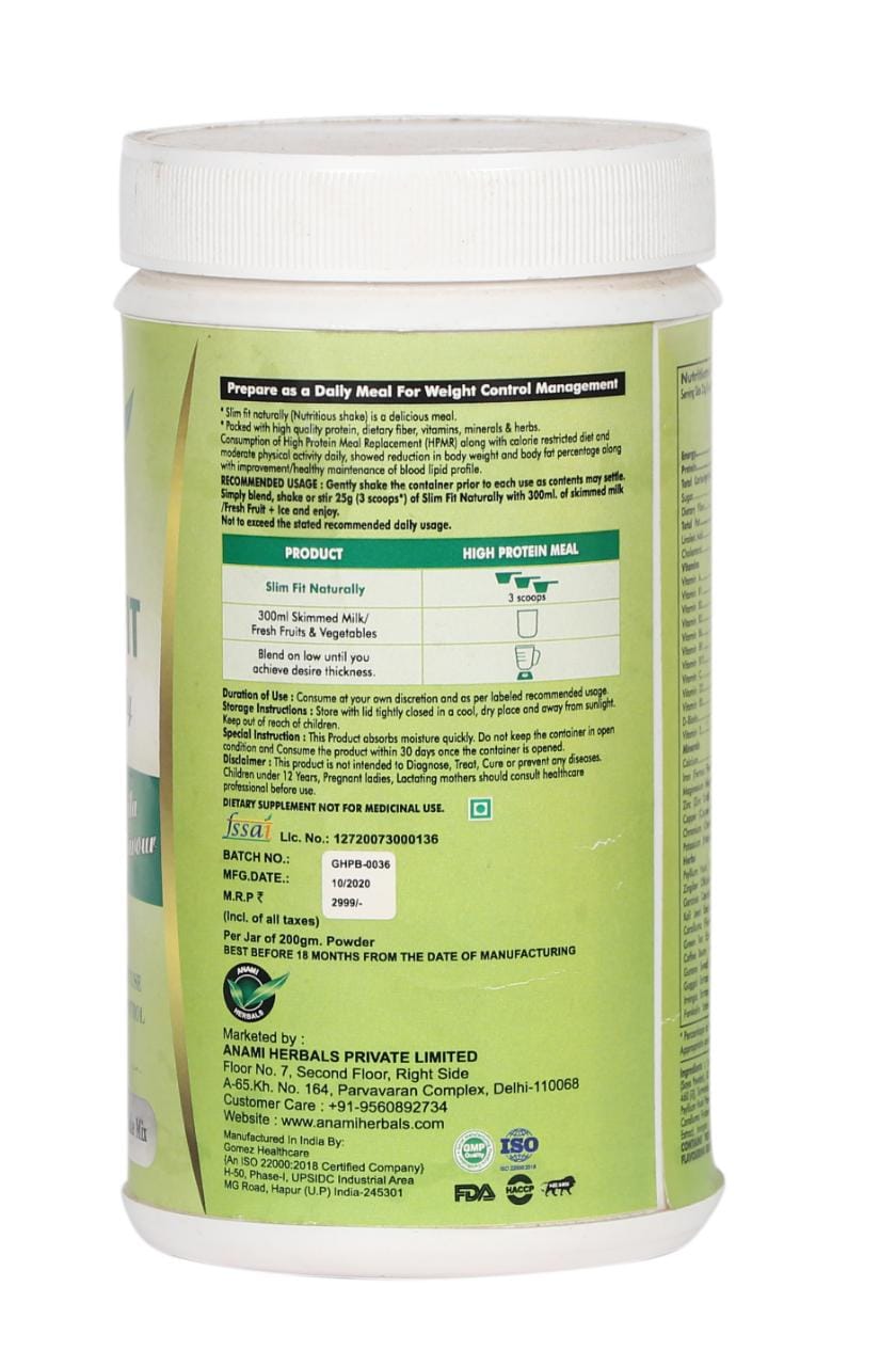 Slim Fit Naturally Product Image Ingredient